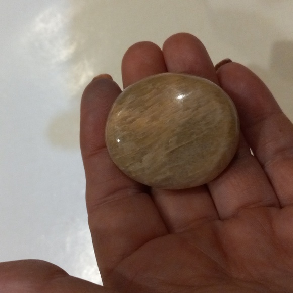 Peach Moonstone Crystal Palmstones - Set of Two - Picture 3 of 7